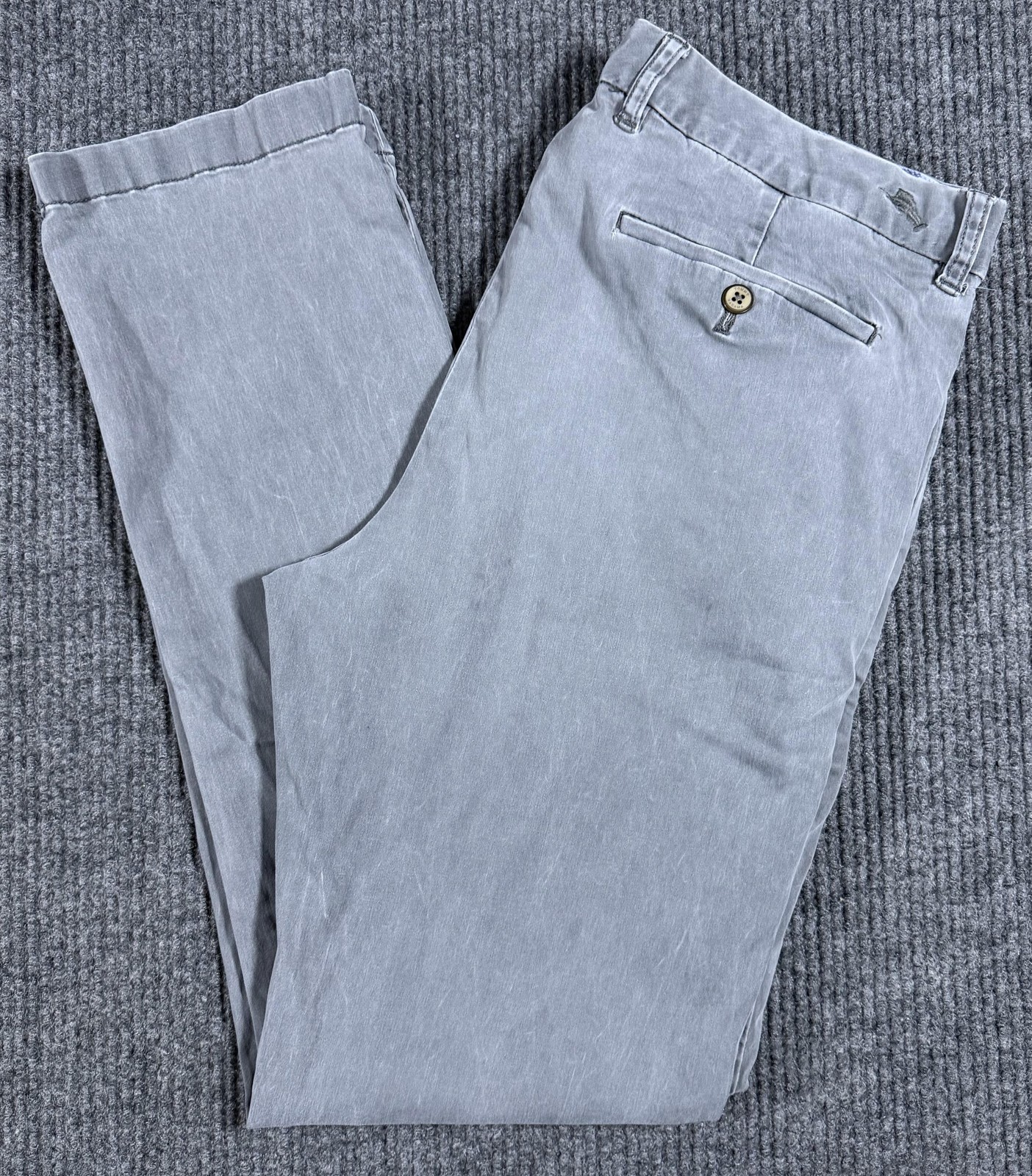 Tommy Bahama Pants Mens 34x31 Stretch Chino Flat Front Gray Casual Summer