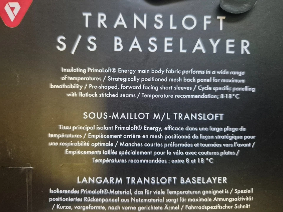 Endura Transloft Baselayer Black, Short Sleeve XL, NEW & BOXED - Image 4 of 4