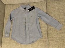 NWT Polo Ralph Lauren Boys Long Sleeve Dress Shirt SZ 5 Light Blue solid.