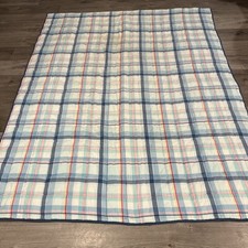 Quilt Twin Size 83   x65    Double Sided Blue And Pastel Colors