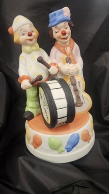 Vintage 1991 Albert Price Musical 2 Clown Figurine, Plays  Send in The Clowns 