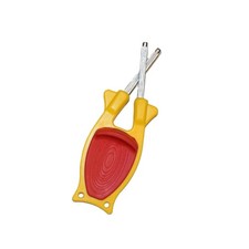 Afilador de cuchillos de caza bloque de bolsillo patentado mango flexible amarillo rojo herramienta manual