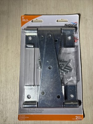 National Hardware 8 in. L Zinc-Plated Extra Heavy Duty T-Hinge 2 pk