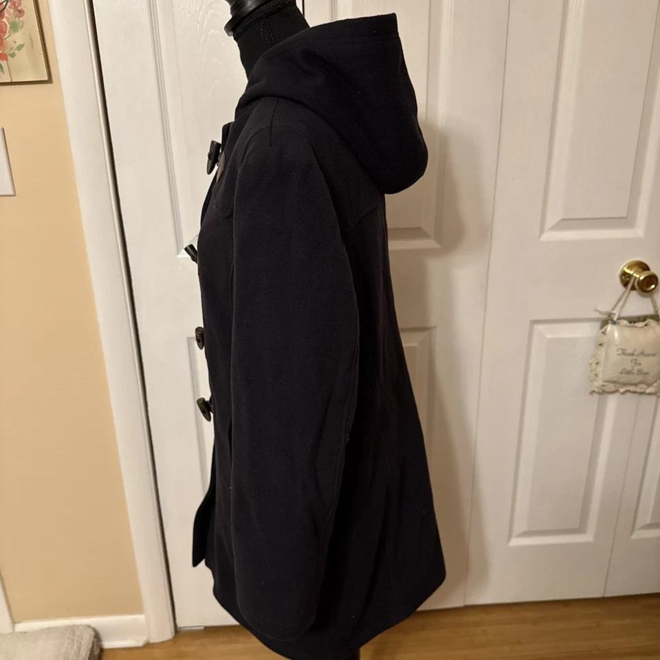 L.L. Bean Jacket Womens 12P LambswoolDuffel Coat Toggle Hooded 284399 - Image 4 of 4