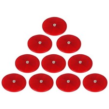 10 Pack Red Screw on Round Reflectors, E11 Approval Road Safety Gate Posts Re...
