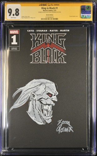 King in Black #1 CGC SS 9.8 Signed Sketched RYAN STEGMAN 2021 Knull Movie White
