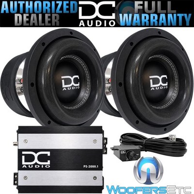 pkg 2 DC AUDIO M4-8-D4 1600W 8'' SUBWOOFERS + PS2000.1 MONOBLOCK 2000W AMPLIFIER