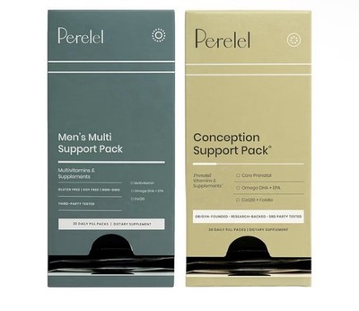 Perelel Conception Support & Men's Multi Support Bundle, Prenatal Multivitamin