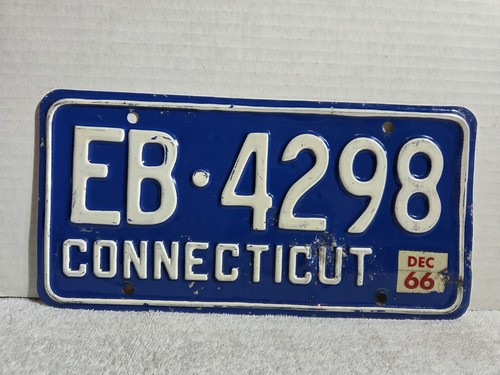 Vintage 1966 Connecticut License Plate
