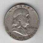1954 S FRANKLIN HALF DOLLAR 90% SILVER SAN FRANCISCO .50¢ UNITED STATES AMERICA