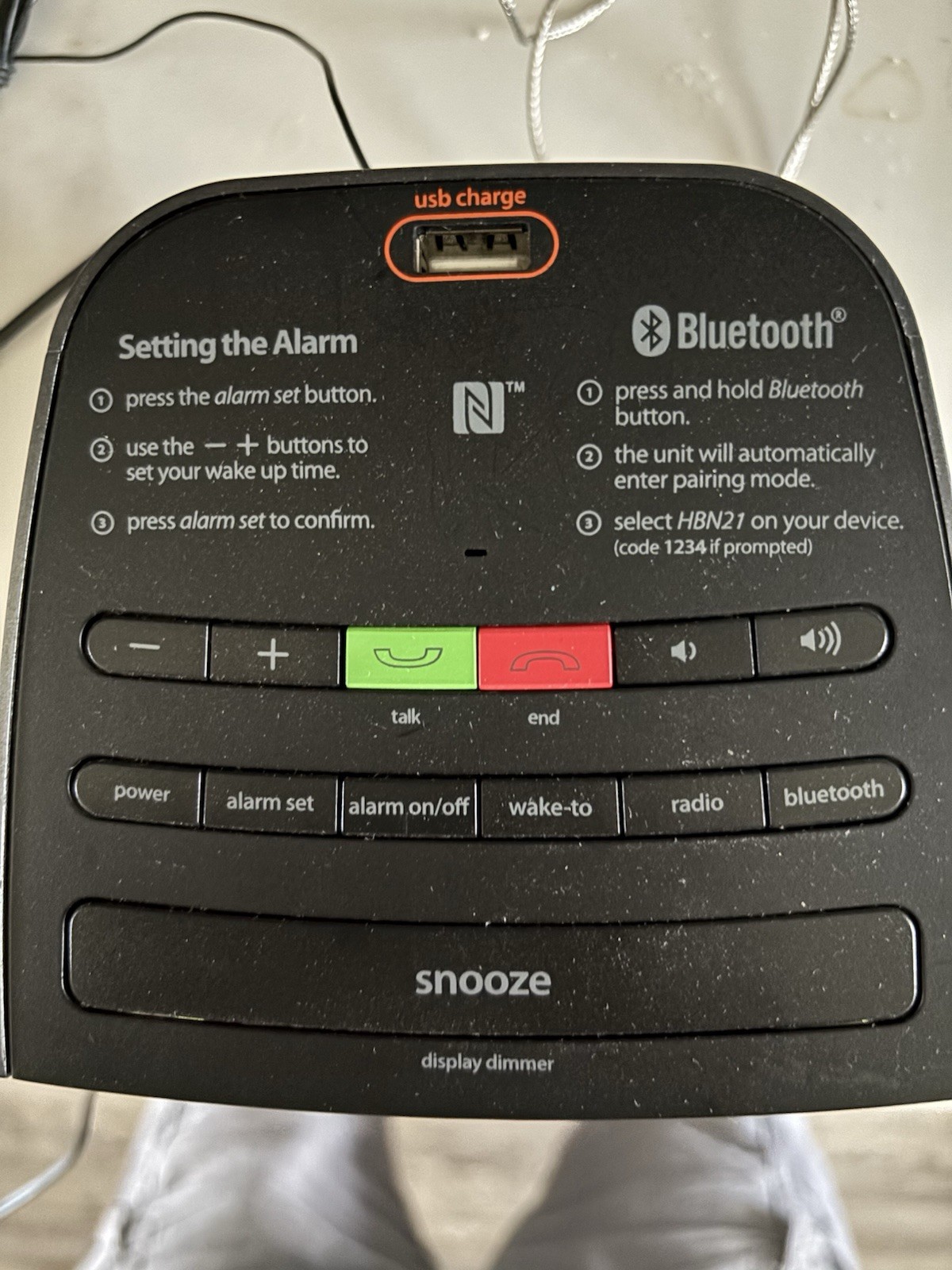 Used iHome model HBN21 Bluetooth Alarm Clock