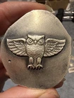 Hayleybug Mint 5 Oz 999 Silver Button  Antique Finish ethiopian owl