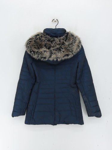 Armani Jeans Płaszcz damski UK 10 Niebieski poliester z parką wiskozową - Zdjęcie 2 z 9