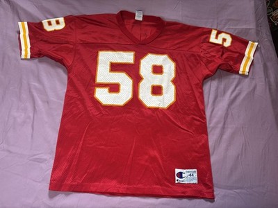Vintage Kansas City Chiefs Jersey Mens Large Red NFL Football Champion Thomas 58