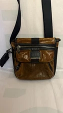 TUMI Alpha Bravo Leather Zip Flap Messenger / Crossbody Bag