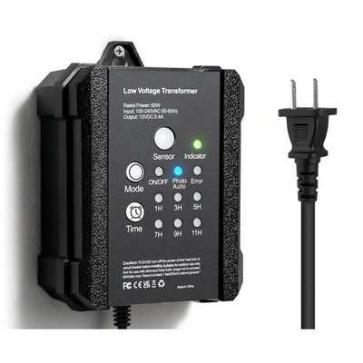 65W Low Voltage Landscape Transformer, 120VAC to 12VDC Outdoor Landscape