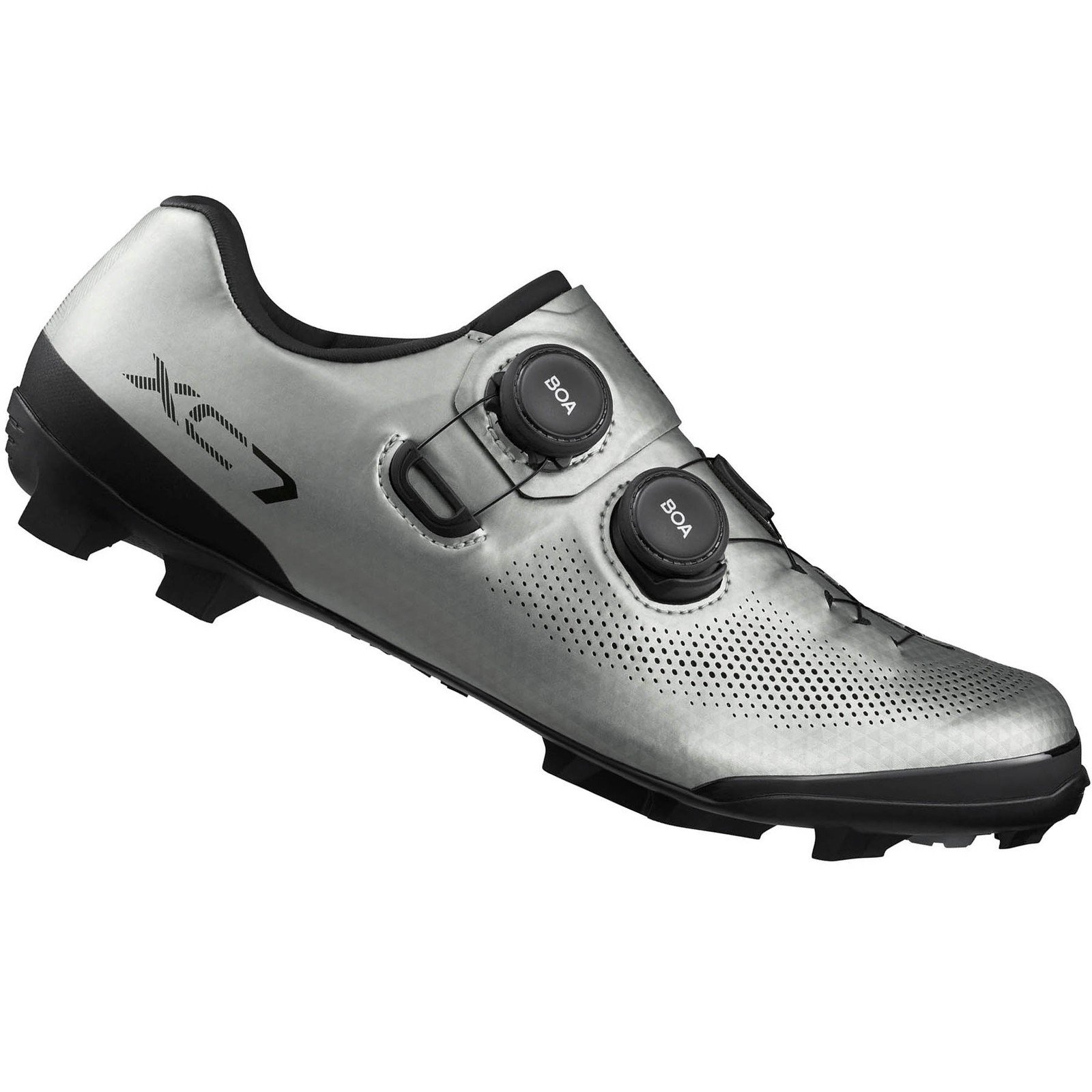 Shimano MTB Clipless Men Shoes Carbon SH-XC703 Dual BOA XC7 Mountain Bike Silver