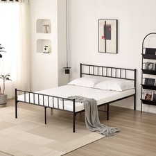 Metal Bed Frame with Headboard Underbed Storage Strong Single Double King Size
