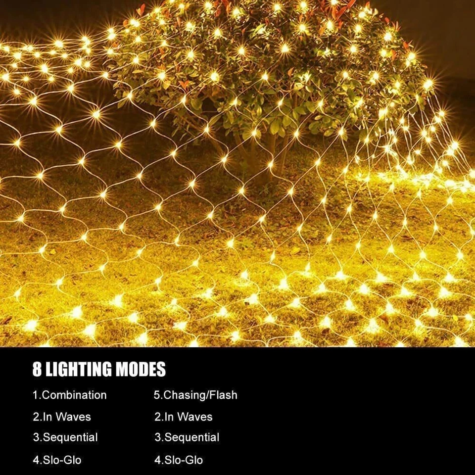 LED Lichternetz 2x2m 6x4m Weihnachten Lichtervorhang Lichterkette Außen Xmas - Bild 3 von 4