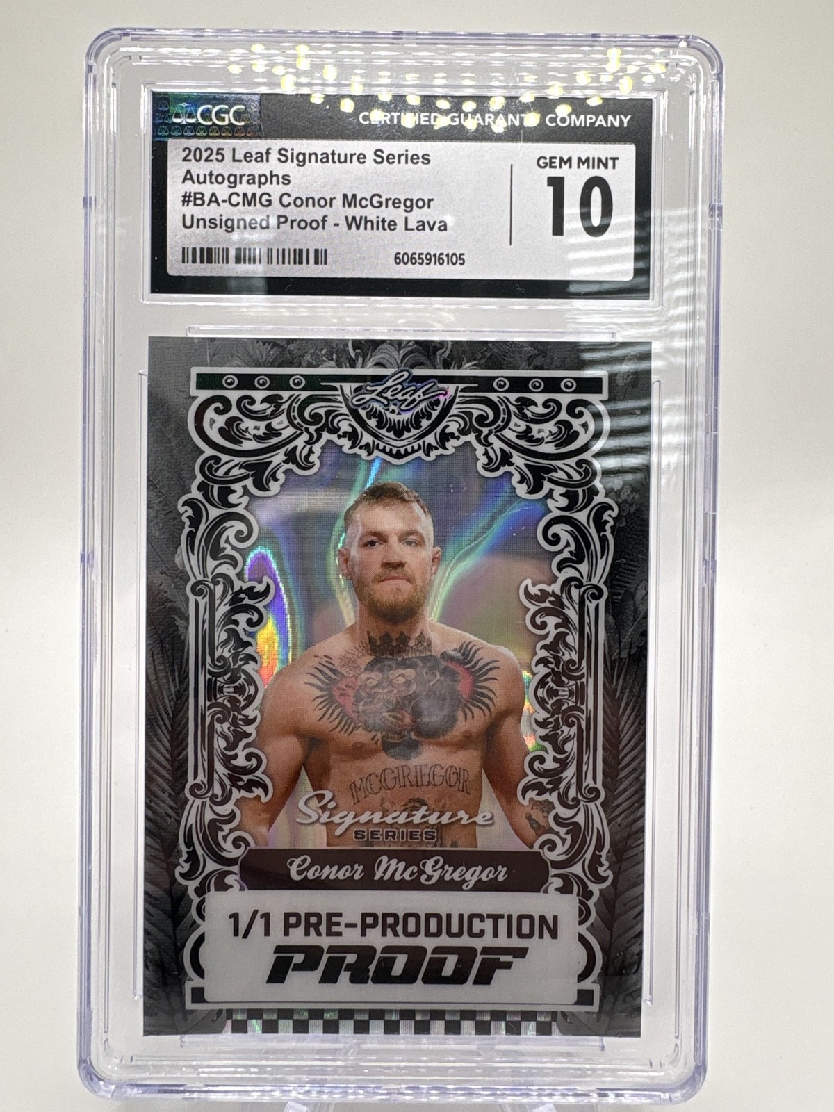 2025 Leaf Signature Series Autos Conor McGregor Unsigned Proof - White Lava 1/1