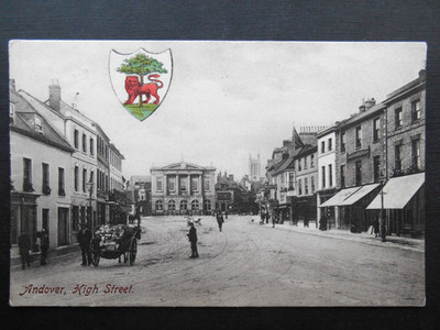 Shops High Street ANDOVER Hampshire *Vintage* um 1905 heraldisches Wappen