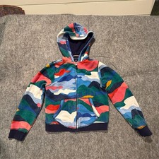 Tommy Hilfiger Boys Multi Color Abstract Camo Zip Up Hoodie Size M 8-10 Fleece