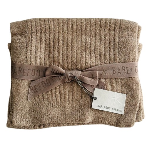 Barefoot Dreams Damen Schal taupe cozychic leichter Rippstrick NEU