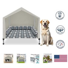 Cozy 2-in-1 Elevated Dog Bed with Canopy - Indoor Outdoor Comfort for All Breeds