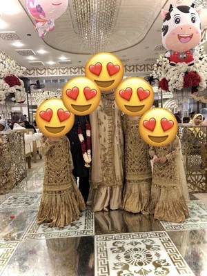 Pakistani wedding party lengha/dress size L gold - Image 1 of 3