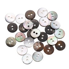 25Pcs Shell Buttons 2 Hole Mother of Pearl Button 10mm Sewing Buttons Black