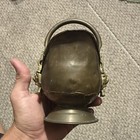 Brass Creamer Vessel / Scoop with Handle & Spout, Decorative Face Mounts — photo 5