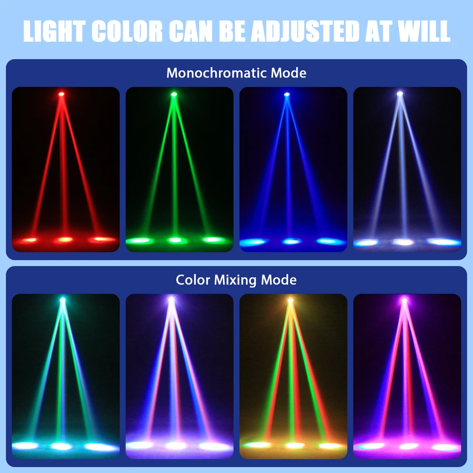 1/8Pcs LED Moving Head Light Mini DJ Lights Stage Lighting RGBW Beam Laser Light - Image 4 of 4