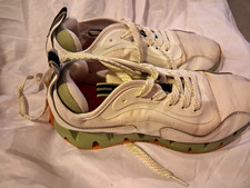 Reebok Unisex White/Green/Orange Lace-Up Low Top Athletic Sneakers Rubber