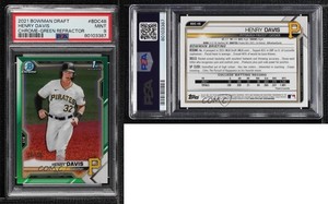 2021 Bowman Draft Chrome Green Refractor /99 Henry Davis #BDC-48 PSA 9 MINT