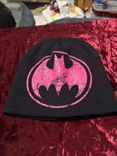 Batman Winter Beanie Womens Pink and Black