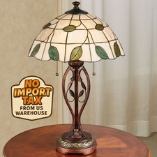 🔥FREE SHIP Trento Leaves Tiffany Style Stained Glass Table Lamp