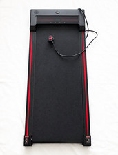Electric Walking Pad Treadmill for Home Use, Console & Safety Key, Black/Red