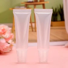 50 Pcs 10 ml Refillable Transparent Lip Gloss Tubes Cosmetic Empty Tubes