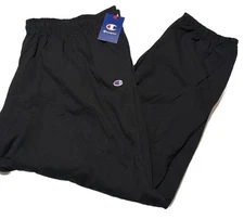 4XL Men’s Authentic Champion C Logo Jogging Sweat Pants, Elastic Hem Black L 32”