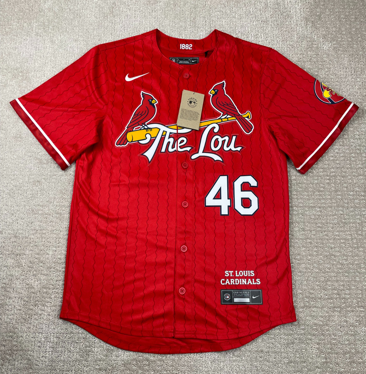 St. Louis Cardinals Goldschmidt #46 The Lou City Connect Nike Jersey Mens S Red