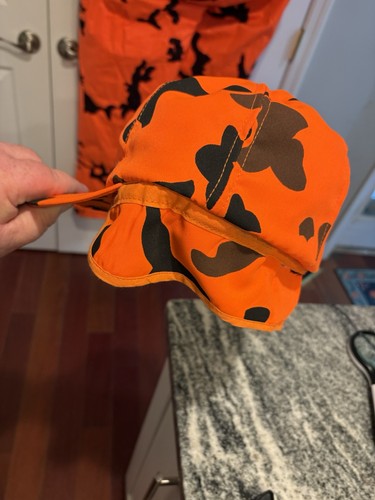 Cabela's Goretex Jacket Men XL 54 REG Blaze Orange Camouflage Hunting USA & hat - Picture 15 of 15