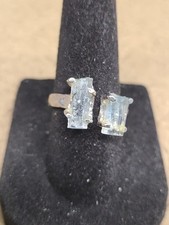 925 Aquamarine Crystal Ring Size 6 90058