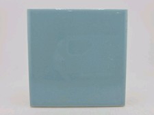  Vintage Mosaic Ceramic Tile: Turquoise Light Blue Flat 4.25" X 4.25" NOS
