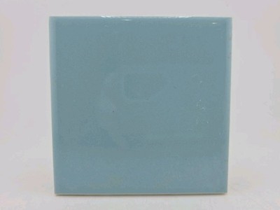  Vintage Mosaic Ceramic Tile: Turquoise Light Blue Flat 4.25'' X 4.25'' NOS