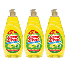 3X Elbow Grease Washing Up Liquid, Lemon Fresh 600ml Power Degreaser 4.44 per litre