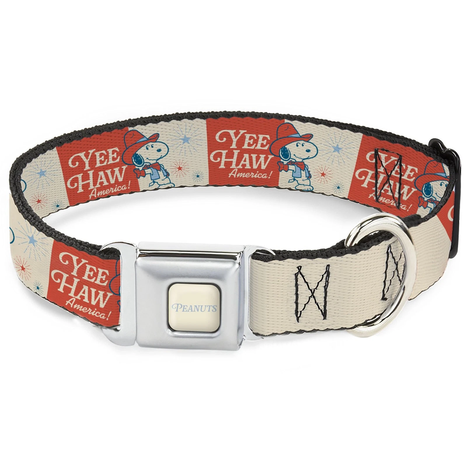 Peanuts Worldwide LLC Pet Collar, Dog Collar Metal Seatbelt Buckle, Peanuts Snoo