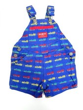 Vintage Oshkosh Vestbak Train Overalls Shorts Shortalls 6/9 mo USA