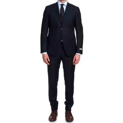 CANALI 1934 Dark Blue Wool Flannel Suit EU 50 US 40 Regular Slim Fit Cut