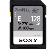 New Sony E Series SF-E128A 128GB UHS-II Class 10 U3 4K V60 SDXC SD Memory Card