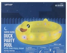 Jumbo 6ft Inflatable Supersized Duck Party Pool Party Float with LED Lights NEW